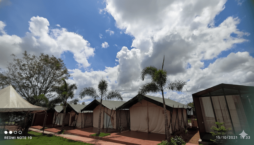 Tent exterior daytime view